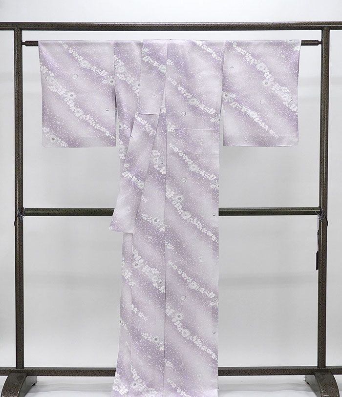 きもの翔鶴の＼ポイント10倍／夏物 小紋 新品 仕立上がり 正絹 辻が花 身丈169cm 裄丈68.5cm 夏用 夏物 仕立済 着物 wc2193｜アングル3