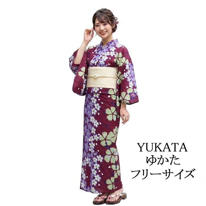 【ポイント10倍】浴衣 レディース 単品 綿浴衣 撫子 プレタ浴衣 ゆかた 綿 女性 大人 フリーサイズ x0527