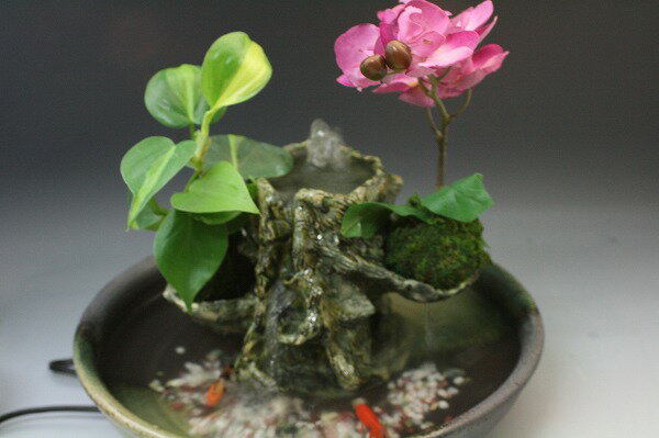 水の流れる 岩剣山流水 インテリア 金魚 雑貨 金魚 置物