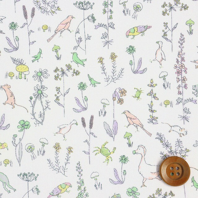 【サンドウオリジナルカラー】リバティプリント タナローン（Theo ライム＆ラベンダー）セオ【15-3635176・J20A】