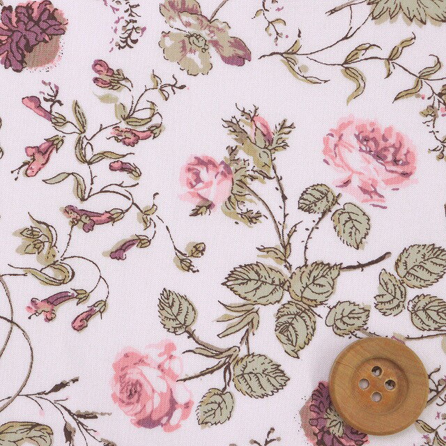 【サンドウオリジナルカラー】リバティプリント タナローン（Garden ガーデン）シュネーローズ（縮小版）【DC27016S60・J24B】