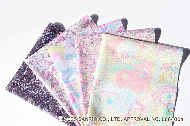 ◎リバティ・ファブリックスお試しセット◎Sanrio×LIBERTY FABRICS カットクロス5枚セット（2025AW/ピンク系） 2