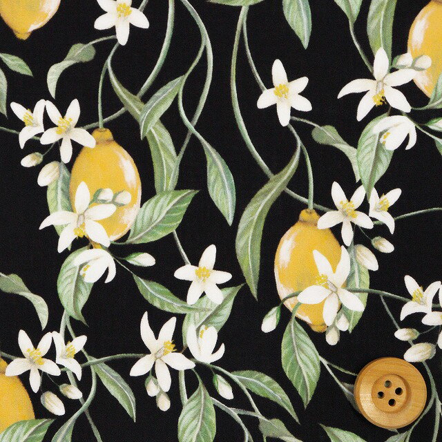 リバティ・ファブリックス タナローン（Lemon Blossom ブラック）レモン・ブロッサム【22-2342207・SD22A】のサムネイル