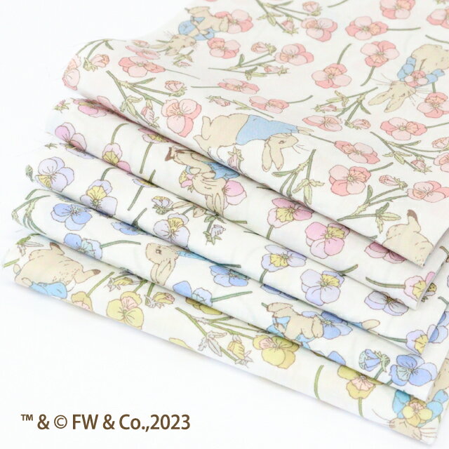◎リバティプリントお試しセット◎『Peter Rabbit(TM) Collection』 カットクロス5枚セット（Ros Rabbit）【定形外郵便発送なら送料無料】のサムネイル