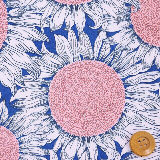 リバティプリント タナローン（Hello Sunshine ブルー＆ピンク）ハロー・サンシャイン【24-3634144・24BU】