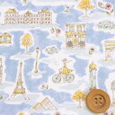 リバティ・ファブリックス タナローン(Paris Postcard パリス・ポストカード)ブルー【25-363J7401・25AU】