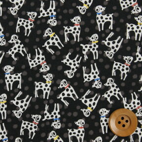 リバティプリント タナローン445（Dalmatian dots ダルメシアン・ドッツ）ブラック