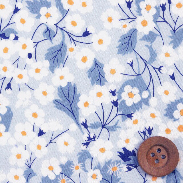 リバティプリント タナローン（Mitsi ライトブルー）ミッツィ【3638287・XE】