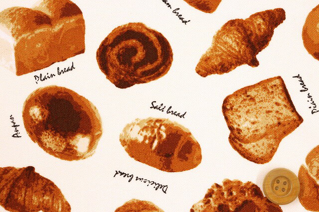 パン勢ぞろい／オフホワイト【オックス生地】