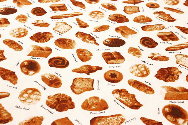 パン勢ぞろい／オフホワイト【オックス生地】