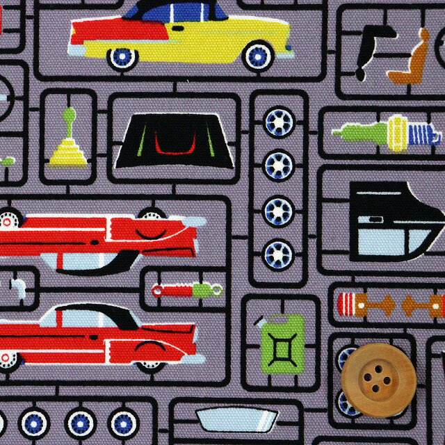 （お気に入りシリーズ）プラモデルカー／グレー【オックス生地】