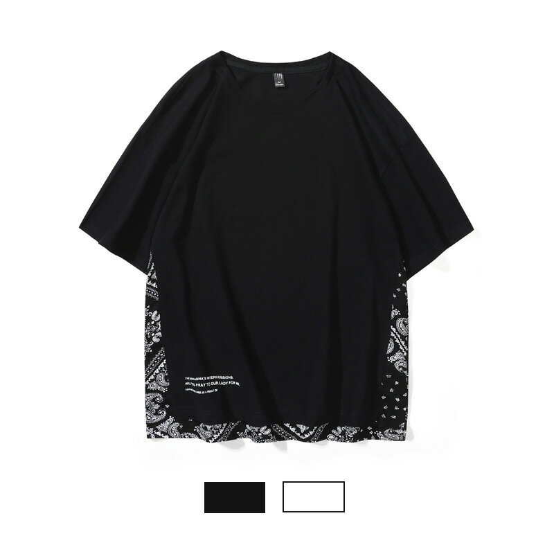 バンダナ柄 Tシャツ ペイズリー柄 Tee T-Shirt with Paisley Bandanas