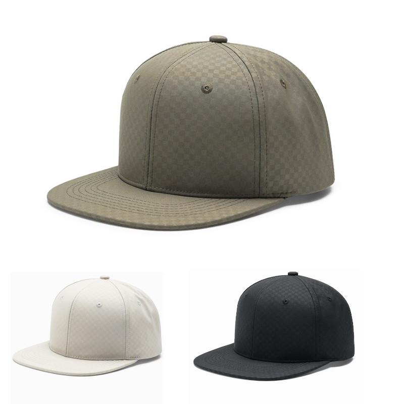 ワントーンチェック スナップバック キャップ フラットバイザー Snapback Cap(3色）