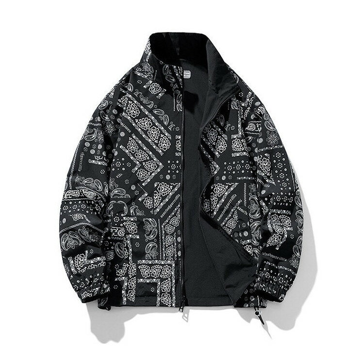 バンダナ柄 ナイロンジャケット ペイズリー柄 ウインドブレーカー Paisley bandana...