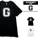 英文字 Tシャツ アルファベット 半袖 G 2カラー メンズ レディース ユニセックス デザイン おしゃれ ネタ Tシャツ パロディ おもしろ ダンス 衣装 個...