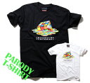 パロディ Tシャツ メンズ レディース おもしろ Tシャツ Melting Rubik 039 s Cube ルービックキューブ ギャグTシャツ ユニセックス デザインTシャツ おしゃれTシャツ ネタTシャツ 個性的 半袖 トップス 夏 プレゼント コットン100 M-L 白 黒 ファッション