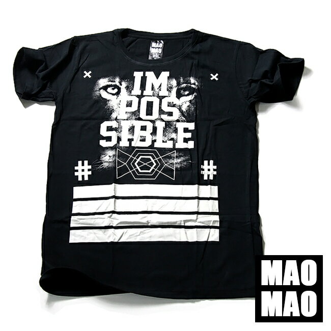 Rakuten - MaoMao グラフィックTシャツ IMPOSSIBLE メンズ 春夏秋冬用 黒 M-Lサブリメーション Tシャツ ストリート系 デザインTシャツ メンズ トップス レディース 半袖Tシャツ