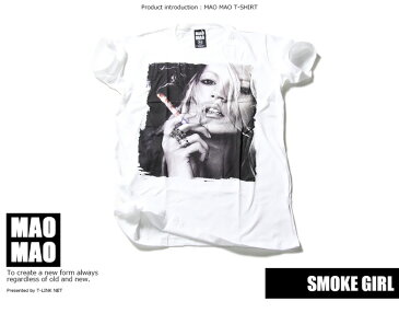 MAOMAO グラフィックTシャツ 不良 SMOKING メンズ 春夏秋冬用 白 M-L【サブリメーション Tシャツ ストリート系 デザインTシャツ メンズ トップス レディース 半袖Tシャツ】