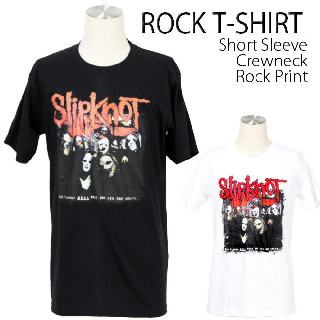 SlipKnoT Tシャツ スリップノット ロックTシャツ バンドTシャツ 半袖 メンズ レディース かっこいい バンT ロックT バンドT ダンス ロック パンク 大きいサイズ 綿 黒 白 ブラック ホワイト M L XL 春 夏 おしゃれ Tシャツ ファッション