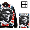 グラフィック スウェット トレーナー GOD SAVE THE REPUBLIAUE 女王 メンズ 春秋冬用 黒 M-L動物プリントTシャツ デザイン リブ袖ス...