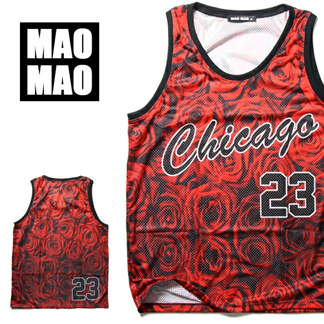 総柄 メッシュタンクトップ ROSE メンズ レディース ユニセックス ダンス衣装 メッシュ バスケットシャツ メンズ ポリエステル100% 春夏用 S-XL大...