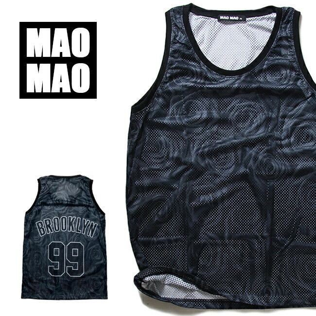 総柄 メッシュタンクトップ GOD OF DEATH メンズ レディース ユニセックス ダンス衣装 メッシュ バスケットシャツ メンズ ポリエステル100% 春...