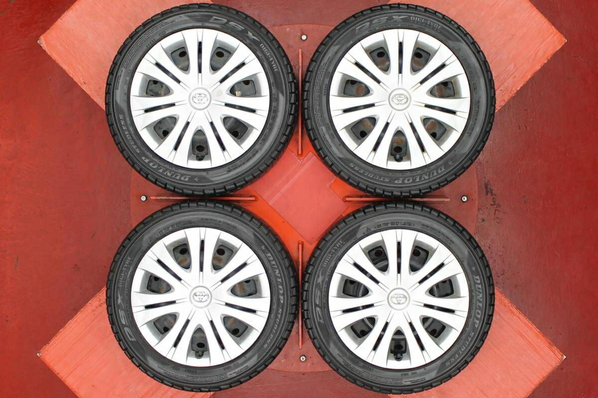 ダンロップ DSX DUNLOP DSX 195/55R16 89Q カローラ 系 純正スチール〈フルホイールキャップ付〉 6Jx16 +45 4/100 シルバー(銀色)系 カローラ ランクス カローラ フィールダー カローラ