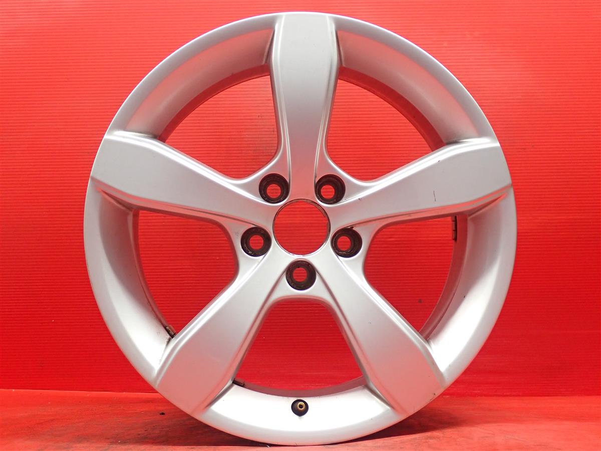 アウディ A1(8X)純正5-armpindesign(5アームピン デザイン)16inch 6Jx16 +30 5/100 シルバー(銀色)系