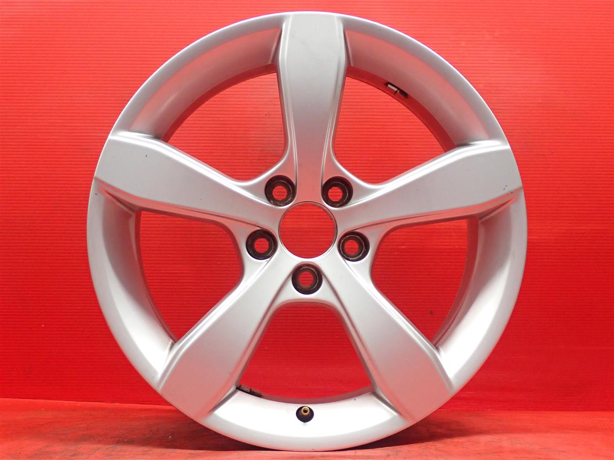 アウディ A1(8X)純正5-armpindesign(5アームピン デザイン)16inch 6Jx16 +30 5/100 シルバー(銀色)系