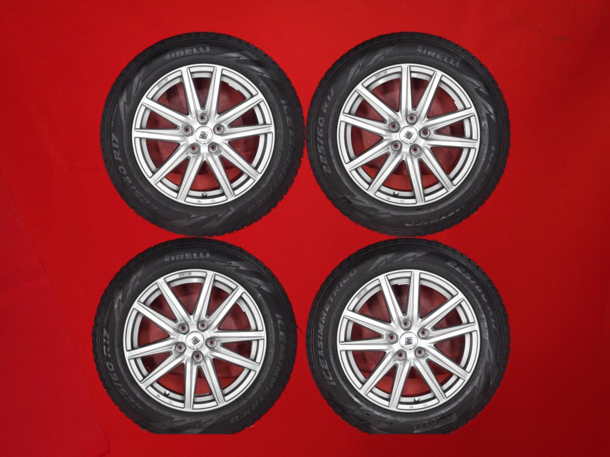 ピレリ アイス アシンメトリコ PIRELLI ICE ASIMMETRICO 225/60R17 99Q ザイン SS(エスエス) 7Jx17 +38 5/114.3 ガンメタ系 エクリプスクロス エクストレイル アルファード エレメント クルーガーハイブリッド ヴェルファイア RAV4 クルーガー