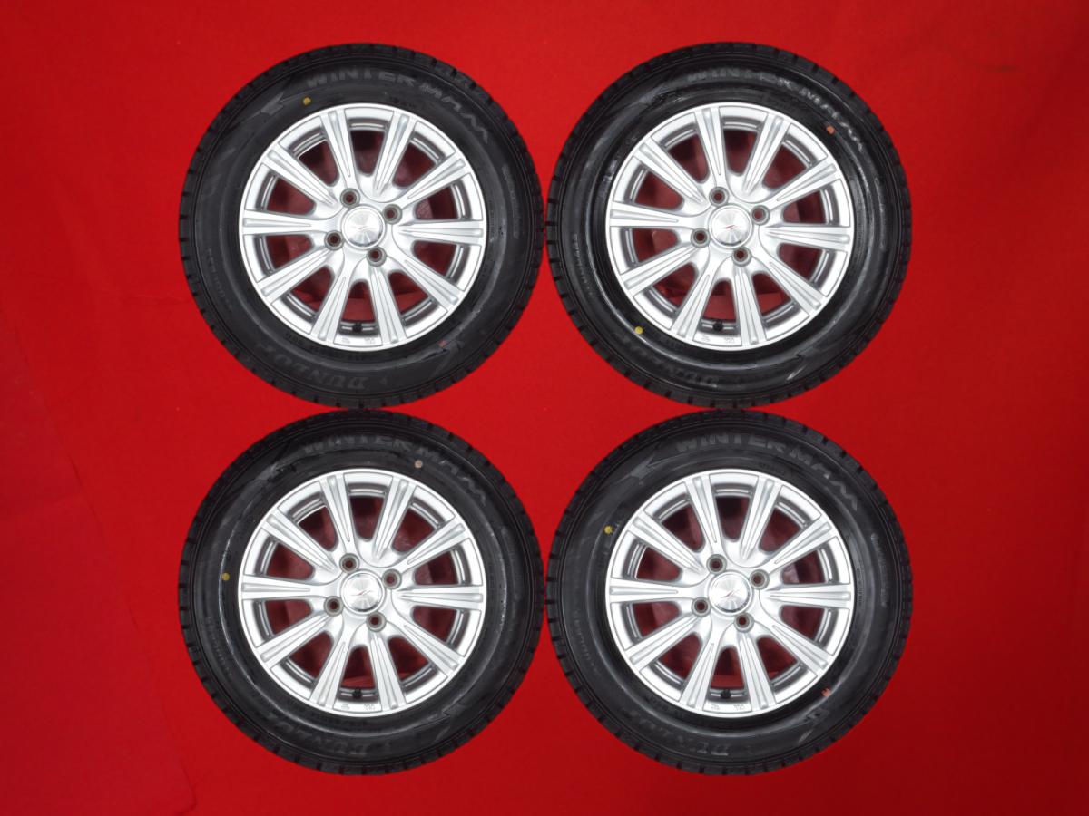 ダンロップ ウィンター MAXX 02(WM02) DUNLOP WINTER MAXX 02 185/65R14 86Q Joker ルーク 5.5Jx14 +38 4/100 シルバー(銀色)系 エアウェイブ ウイングロード モビリオ ファミリア モビリオ スパイク