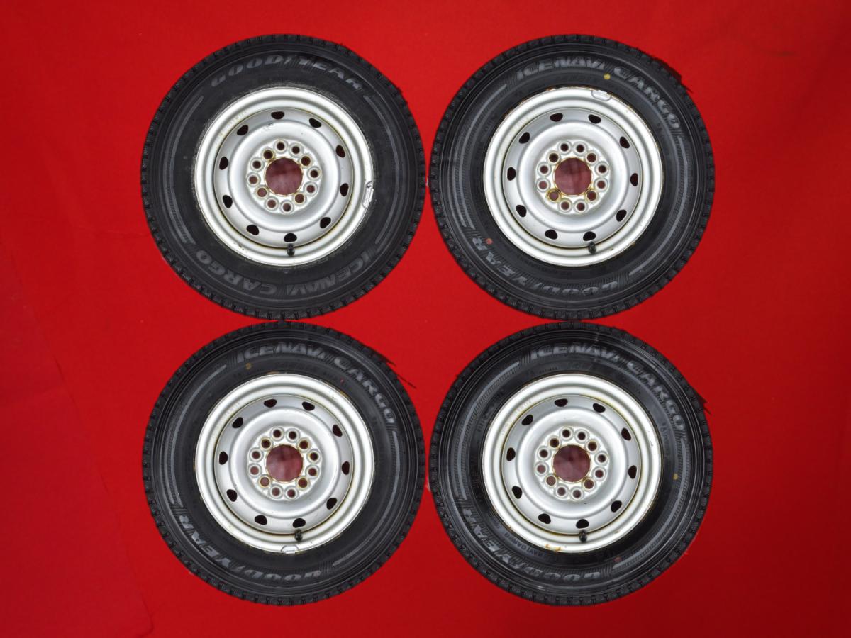 グッドイヤー アイスナビ カーゴ GOODYEAR ICENAVI CARGO 145R12 6PR マルチスチール 〈キャップ無〉 3.5Jx12 +40 4/100 110 114.3 シルバー(銀色)系 エブリイ トラック バモス キャリィ バン ハイゼット キャリィ トラック ミラ バン ミニキャブ トラック NT100 クリッパー