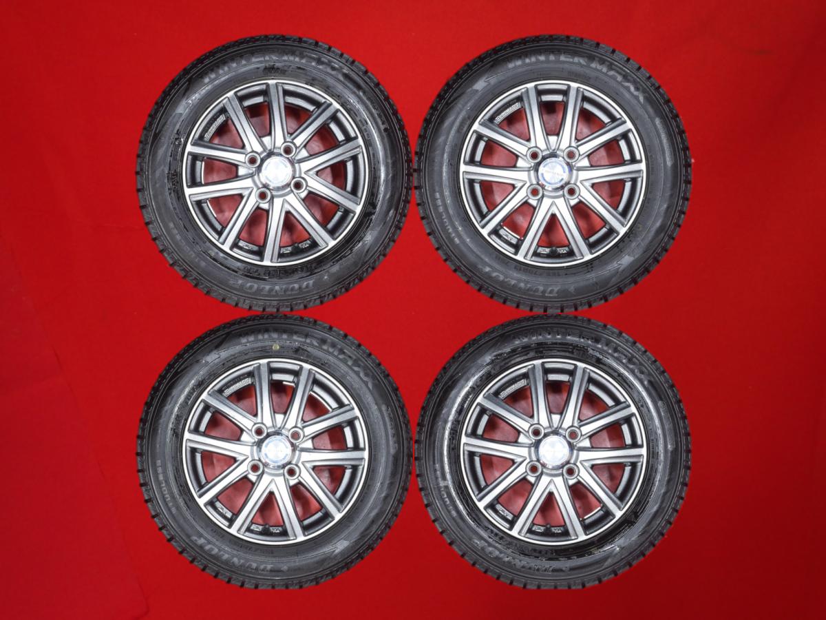 ダンロップ ウィンター MAXX 02(WM02) DUNLOP WINTER MAXX 02 155/70R13 75Q EURO MAGIC(ユーロマジック) Aspire FX(アスパイアFX) 4Jx13 +43 4/100 ガンメタ系 マーチ エブリイ バモス ホビオ バモス エブリイ ワゴン ミニキャブ バン スクラムワゴン タウンボックス ケイ