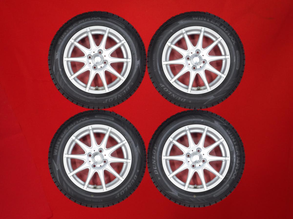 ダンロップ ウィンター MAXX 02(WM02) DUNLOP WINTER MAXX 02 185/65R15 88Q 10スポークタイプ 1P 5.5Jx15 +42 4/100 シルバー(銀色)系 カローラ アクシオ ティーダ ラティオ ティーダ フリード ノート サニー サンタナ ブルーバード シルフィ ラクティス ウイングロード カ