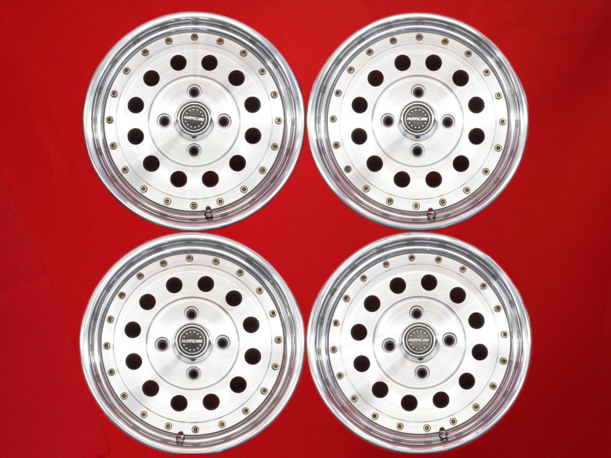HR(ハリケーンレーシング) HR385 6/6.5Jx15 +18 4/114.3 ポリッシュ系 ライトエースノア フェアレディZ マークII ワゴン レパード ブルーバード 117クーペ シルビア タウンエースノア スカイライン
