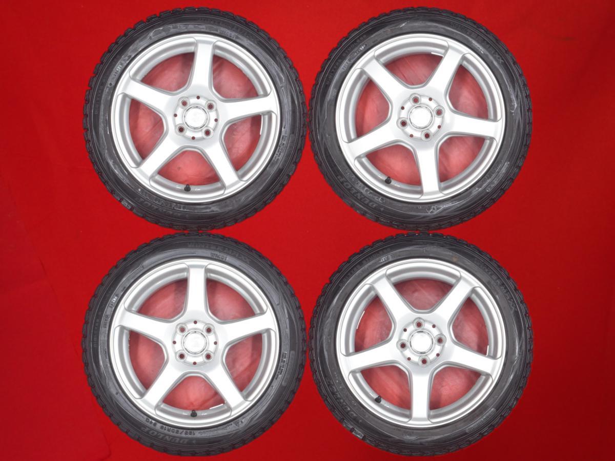 ダンロップ ウィンター MAXX 01(WM01) DUNLOP WINTER MAXX 01 195/50R16 84Q 5スポークタイプ 1P 6Jx16 +42 4/100 シルバー(銀色)系 ラウム モビリオ キューブ ランサー ヤリス フィット アクア ヴィッツ カローラ フィールダー カローラ スイフト