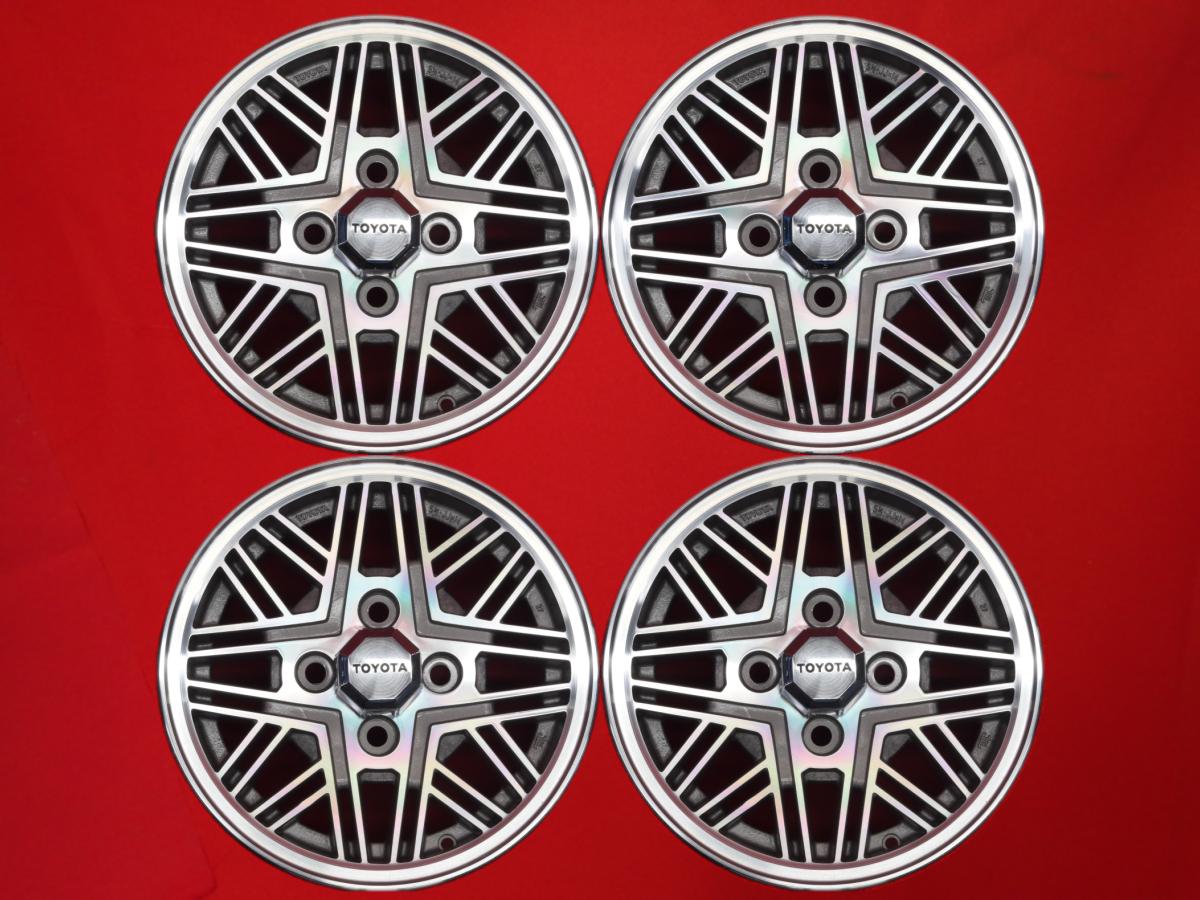 GX71系 純正メッシュ 5.5Jx14 +27 4/114.3 シルバーポリッシュ(シルバー&ポリッシュ) カローラ レビン ..