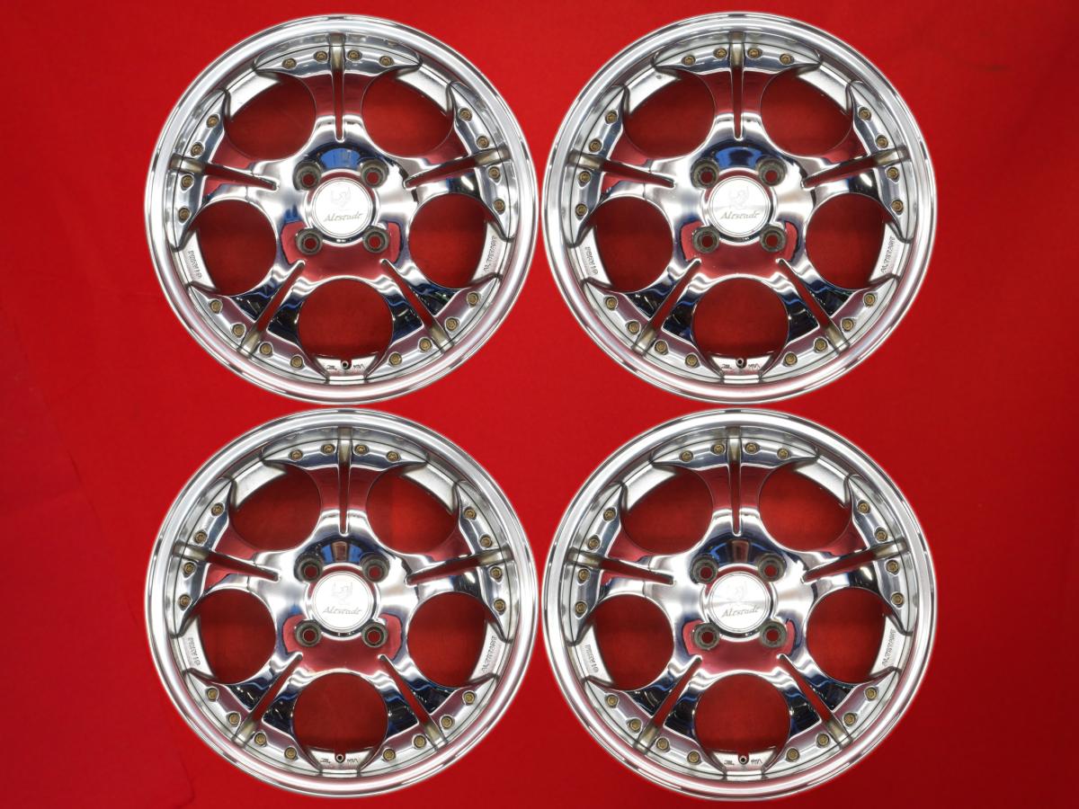 Altstadt(アルトシュタット) プレビオ 6.5Jx15 +35 4/100 ポリッシュ系 メッキ デミオ マーチ ヴィッツ ポルテ サクシード プロボックス ファンカーゴ シエンタ