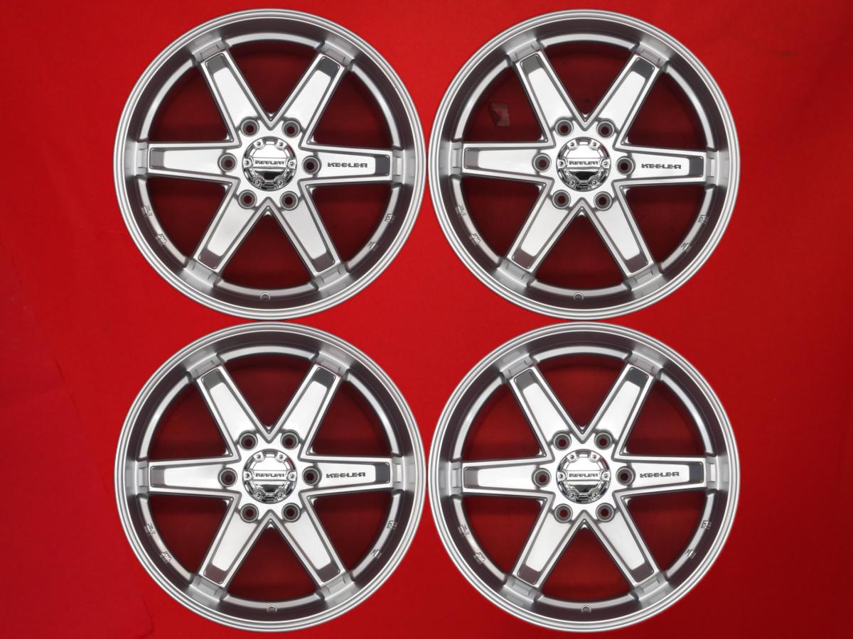 KEELER TACTICS タクティクス 6本スポーク 8Jx18 +25 6/139.7 シルバー(銀色)系 ハイラックス ハイラックスサーフ ランドクルーザー プラド