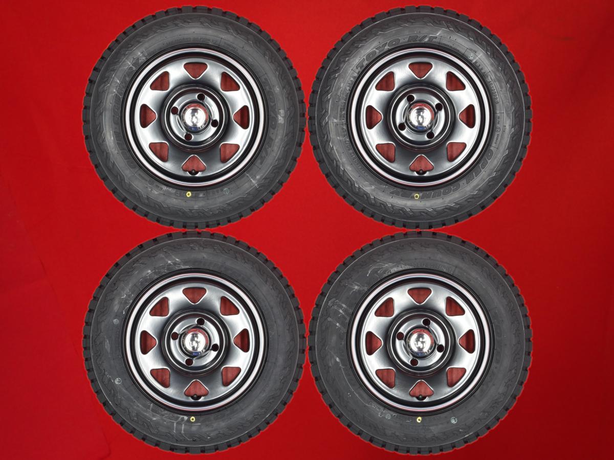 トーヨー オープンカントリー R/T TOYO OPEN COUNTRY R/T 145/80R12 80/78N ☆TT Aスチール(RED&BLUEライン有) 4Jx12 +38 4/100 ブラック(黒色)系 ハイゼット キャリィ バモス ストリート エブリイ サンバー バン アクティ トラック ハイゼット カーゴ ハイゼットトラック