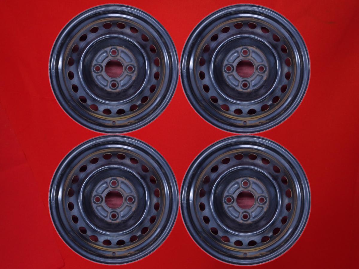 フィット (GD系)純正スチールホイール(キャップ無)SAA 5.5Jx14 +45 4/100 ブラック(黒色)系 フィット アリア フィット