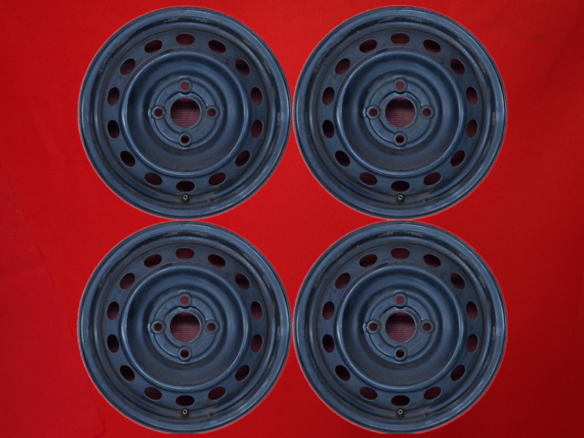 モビリオ 純正スチールホイール(キャップ無) 5.5Jx14 +45 4/100 ブラック(黒色)系 モビリオ モビリオ スパイク