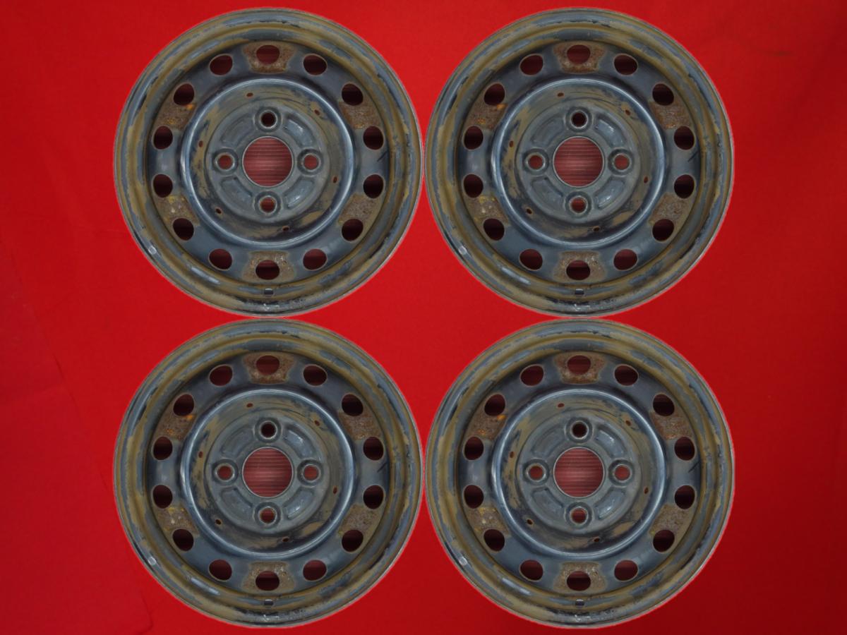 eKワゴン 純正スチールホイール(キャップ無) 4Jx13 +46 4/100 ブラック(黒色)系 オッティ eKワゴン