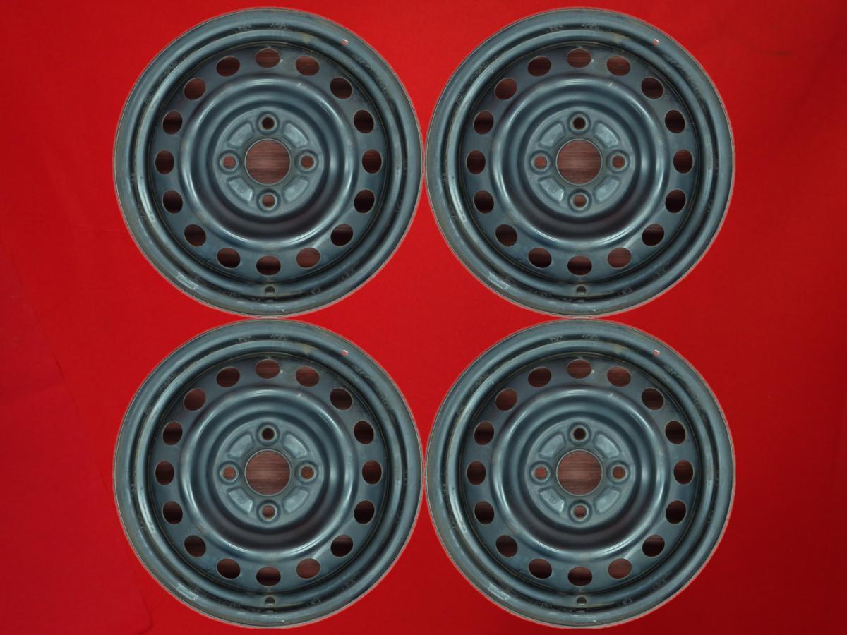 ミラージュ (A05A)純正スチールホイール(キャップ無) 4.5Jx14 +46 4/100 ブラック(黒色)系 ミラージュ