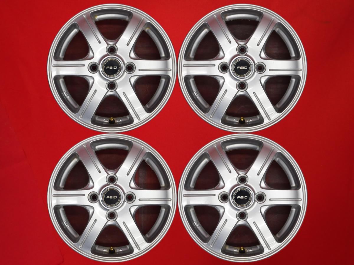 6スポークタイプ 1P 4Jx13 +45 4/100 シルバー(銀色)系 145/70R12ベース バン トラック 135/80R12ベース 155/65R13ベース