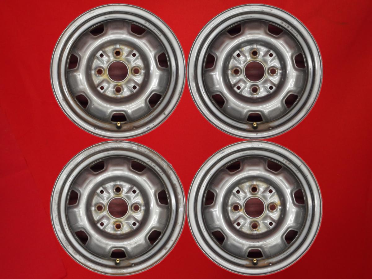 カローラ 系 純正スチールホイール(キャップ無) 5Jx13 +45 4/100 ガンメタ系 カローラ レビン スプリンターカリブ