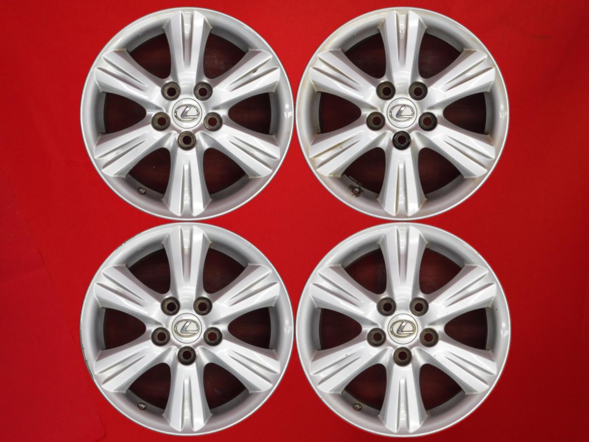 レクサス IS250純正6本スポーク 7Jx16 +45 5/114.3 シルバー(銀色)系