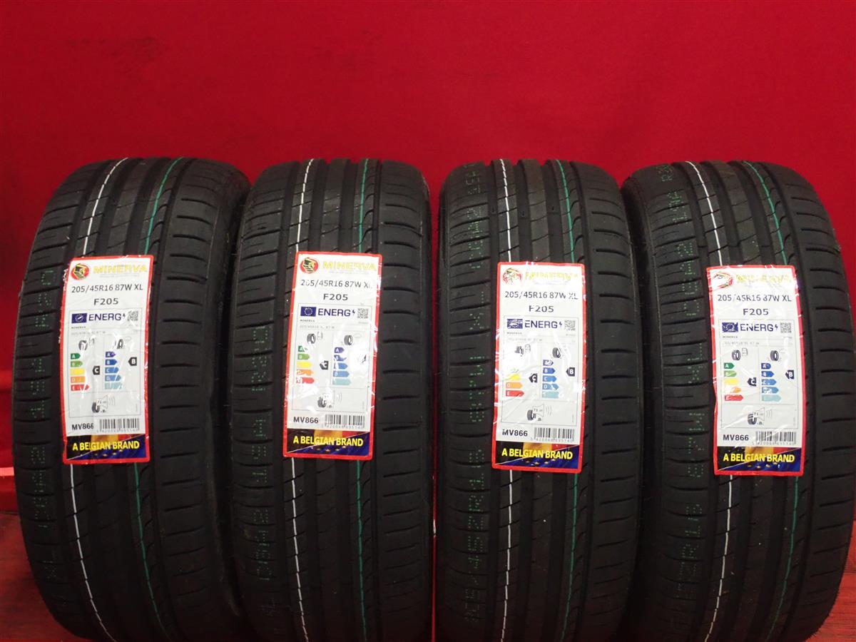 ミネルバ F205 MINERVA 205/45R16 87W 155 206 206CC 206SW 222 ギブリ コルト ゴルフIV スマート クーペ ブラバス スマート フォーツー クーペ ブラバス スマート フォーフォー スマート ロードスター テーマ デルタ ポロ マーチ NISMO ロードスター