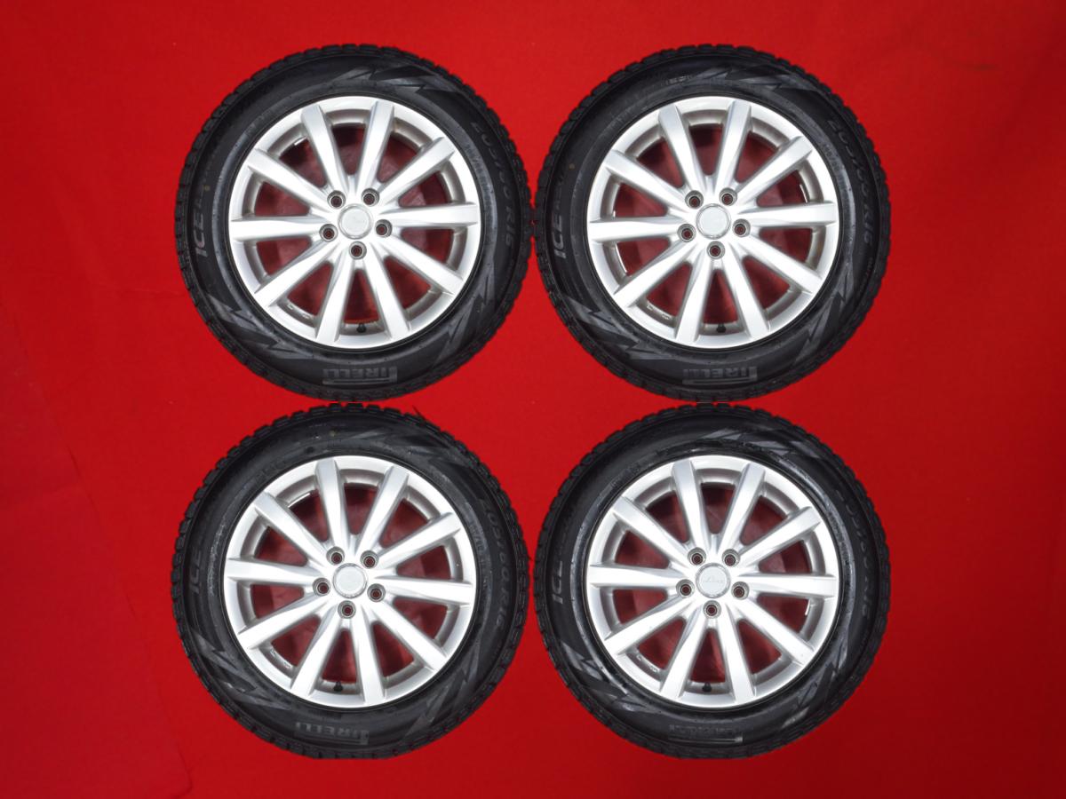 ピレリ アイス アシンメトリコ プラス PIRELLI ICE 205/60R16 96Q 10スポークタイプ 1P 6.5Jx16 +46 5/100 シルバー(銀色)系 レガシィ ツーリング ワゴン エクシーガ レガシィ B4 レガシィ アウトバック