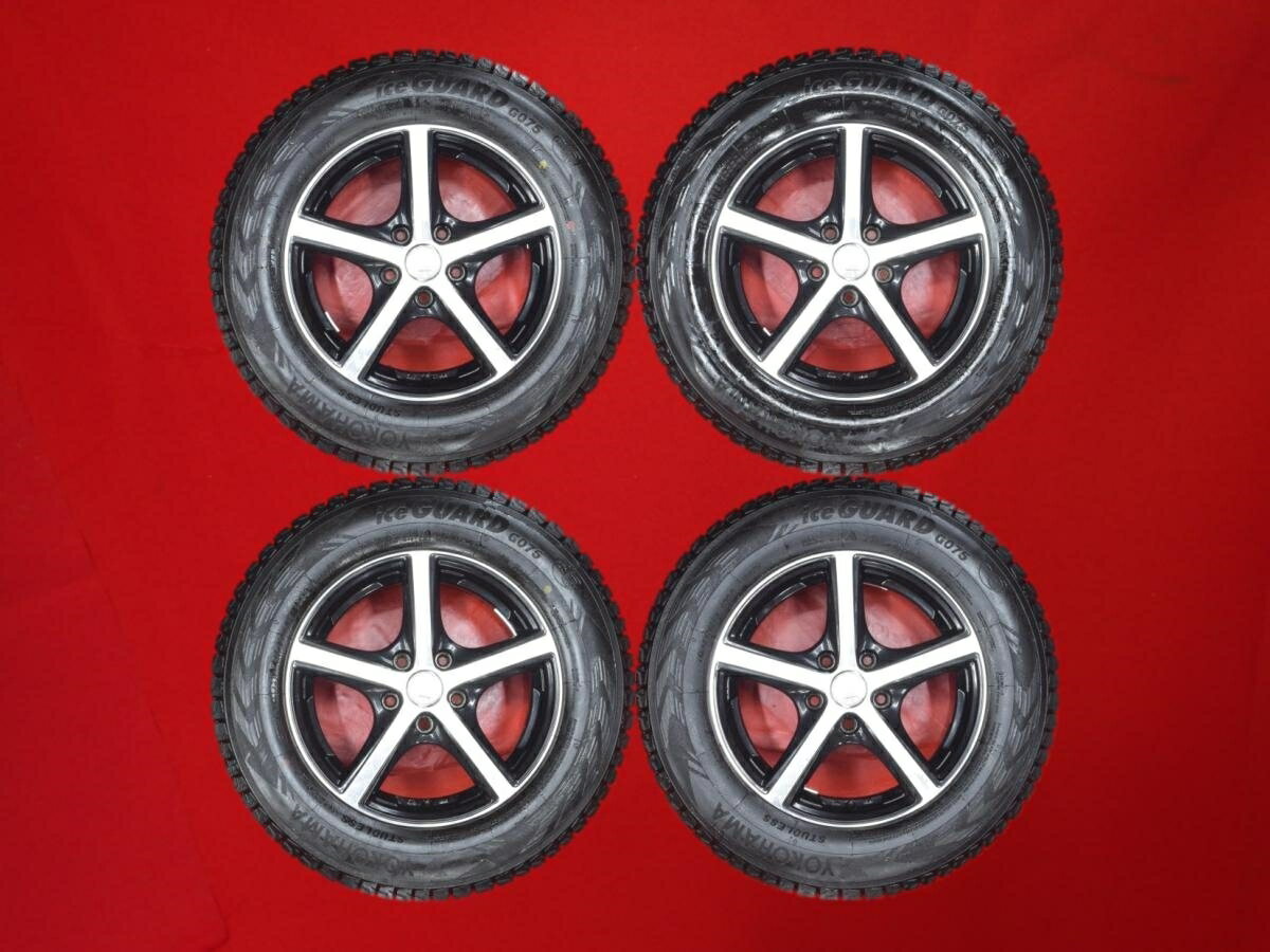 ヨコハマ アイスガード G075 YOKOHAMA iceGUARD G075 215/70R16 100Q 5スポークタイプ 1P 6.5Jx16 +38 5/114.3 ブラックポリッシュ(ブラック&ポリッシュ) RAV4 アウトランダー アウトランダー PHEV パジェロ イオ クルーガーハイブリッド エクリプスクロス ハリアー エレメ